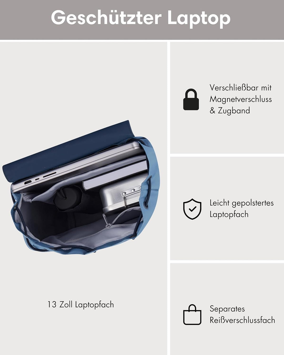 LARKSON Rucksack Damen Klein Blau – Ida Blau Multi, Blau Multi