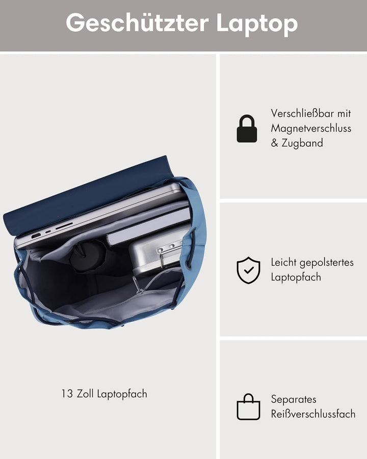 LARKSON Rucksack Damen Klein Blau – Ida Blau Multi, Blau Multi