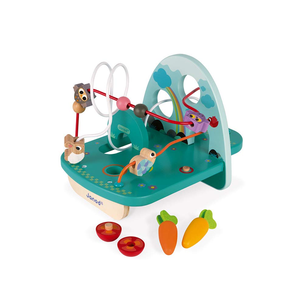 Janod - Wooden Looping Rabbit & Co - Toddler Manipulation and Motor Skills Toy - For children from t