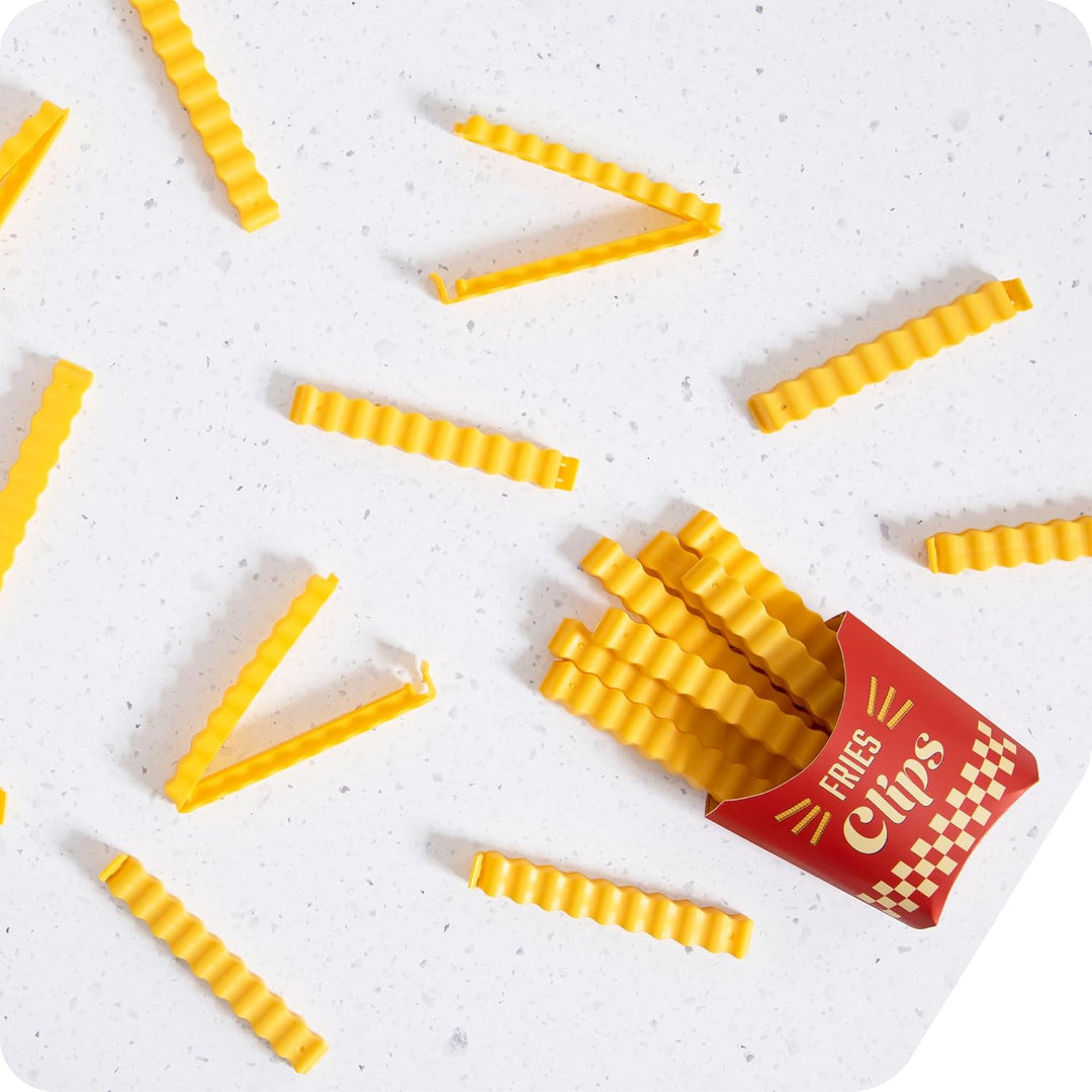 Peleg Design Fries Clips: 12 süsse Pommes-förmige Verschlussclips für Tüten &amp; Beutel, Lustige Tütenc
