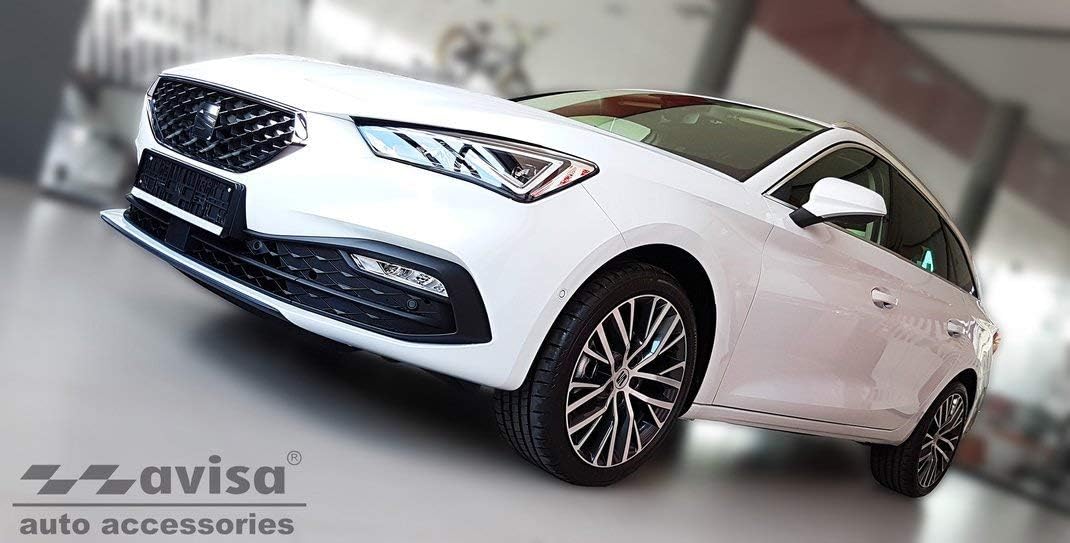 Avisa Schwarz Edelstahl Heckstossstangenschutz kompatibel mit Seat Leon Sportstourer inkl. FR / Cupr
