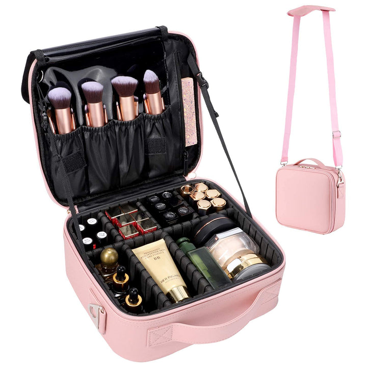 Kosmetiktasche, Kosmetikkoffer Grosse Kapazität Professionelle PU Leder Make Up Organizer Tasche was