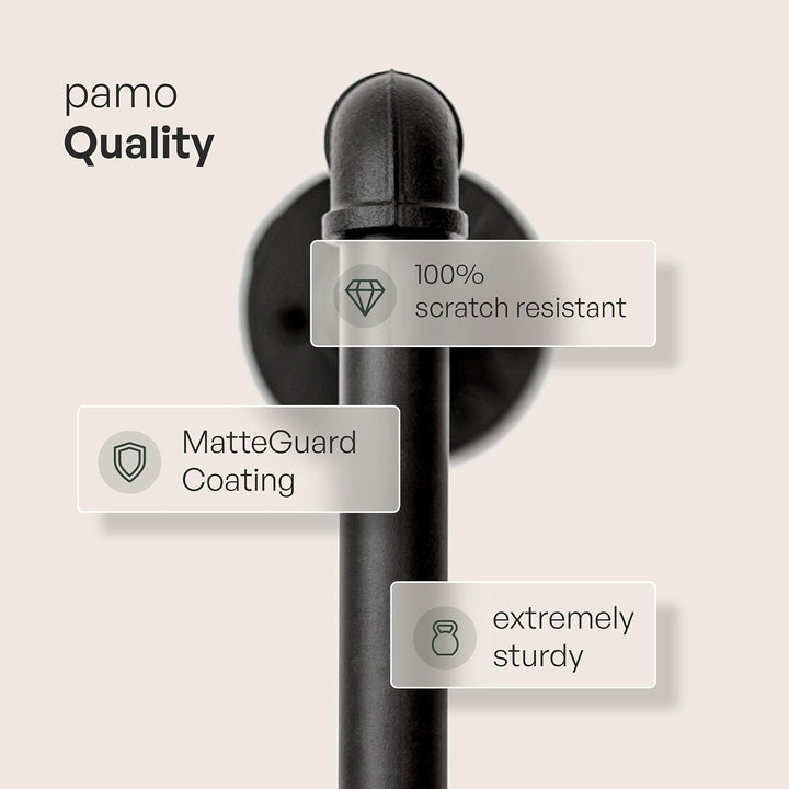 pamo Kleiderstange Wandmontage 81 cm Schwarz – Industrial Garderobenstange Wand & Deckenmontage aus