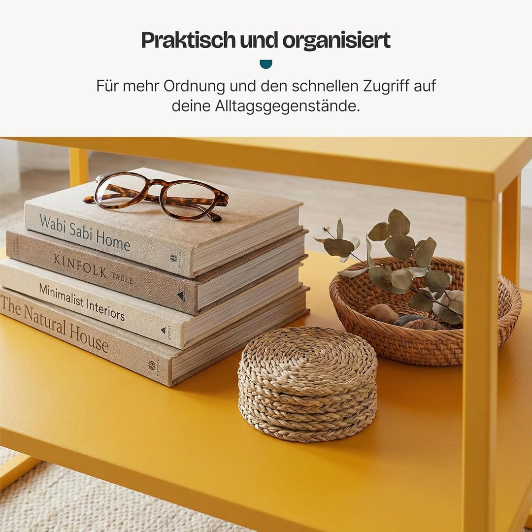 [en.casa] Couchtisch Solund Beistelltisch Metall Wohnzimmertisch mit Stauraum Sofatisch rechteckig K