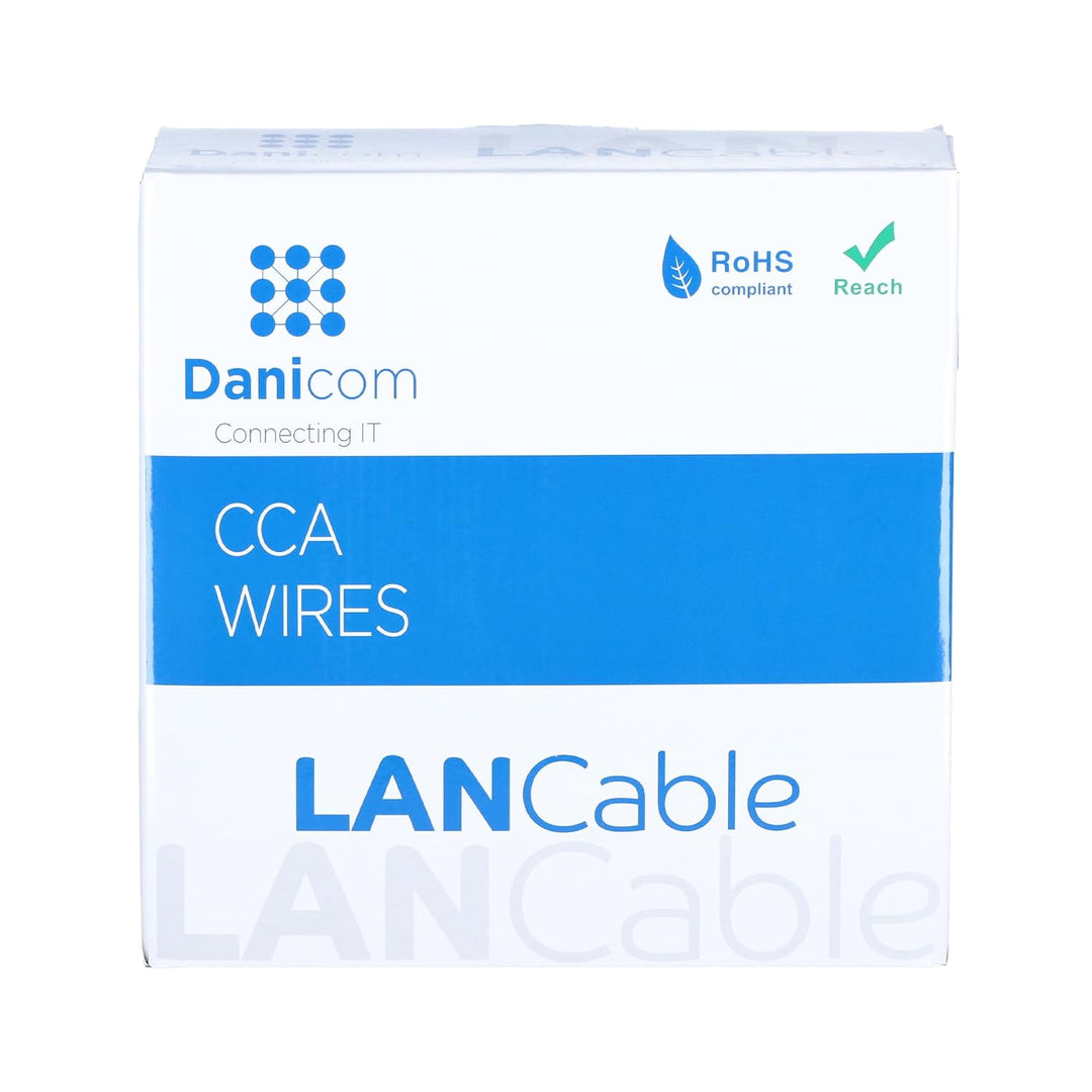 Danicom CAT5e Outdoor Netzwerkkabel - U/UTP - AWG 26/1 (Flexibel) - 100 Meter - Schwarz - CCA, POE,