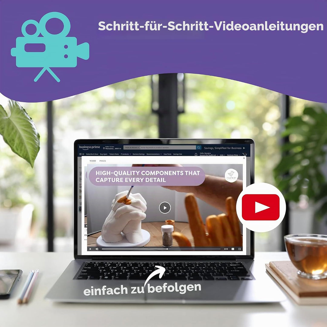chuckle XL 3D Gipsabdruck Handabdruck Set Für Paare Und Familien – Kreatives Gipsabdruck Set Für Hoc