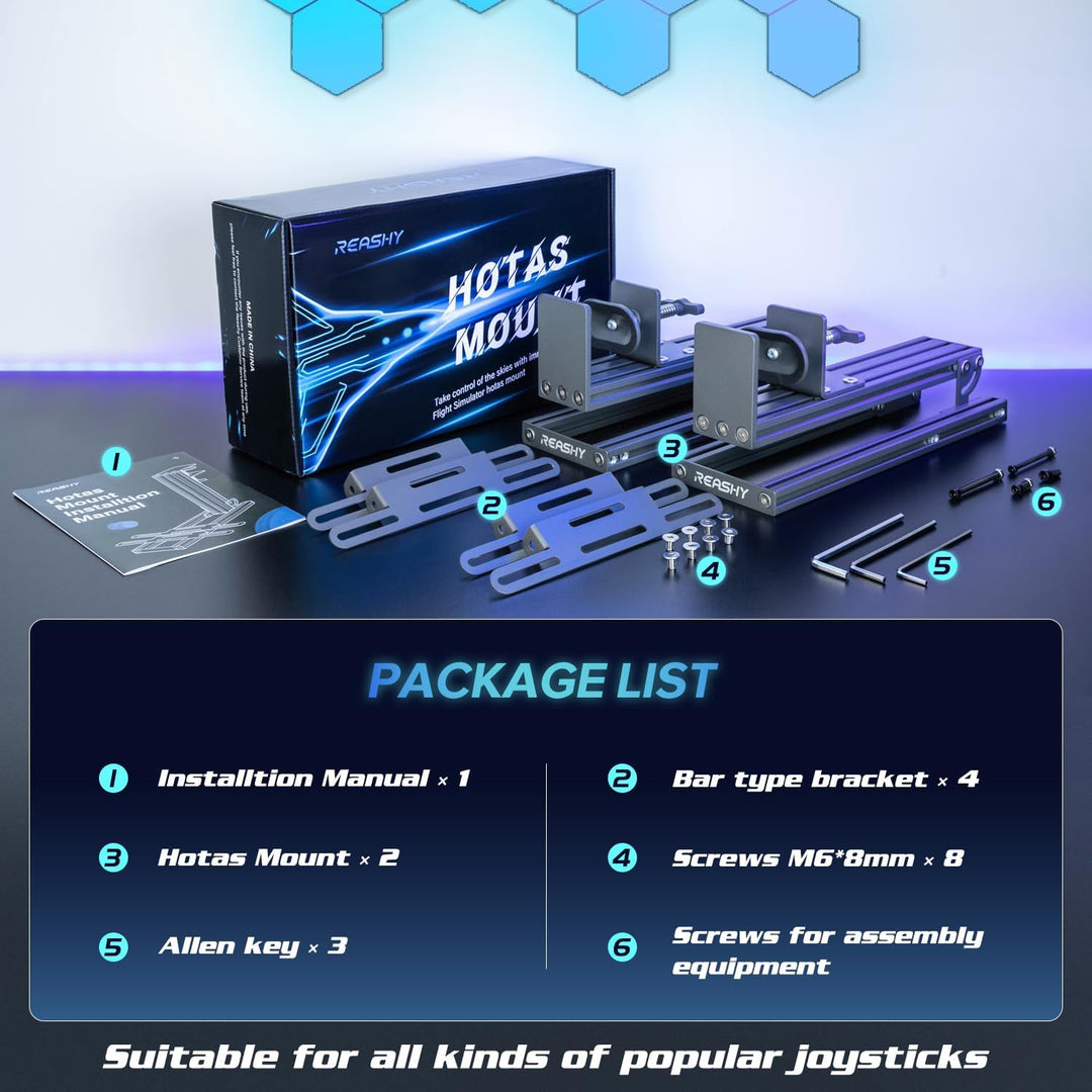 Reashy Hotas-Halterung, Joystick-Halterung, Aluminium-Flight-Stick-Schreibtischhalterung für Logitec