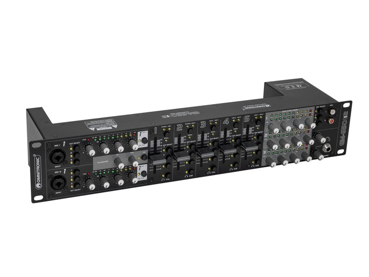 OMNITRONIC EM-650B MK2 Entertainment-Mixer | Multifunktionaler 5+2-Kanal-Mixer mit 3 Zonen, Schwarz
