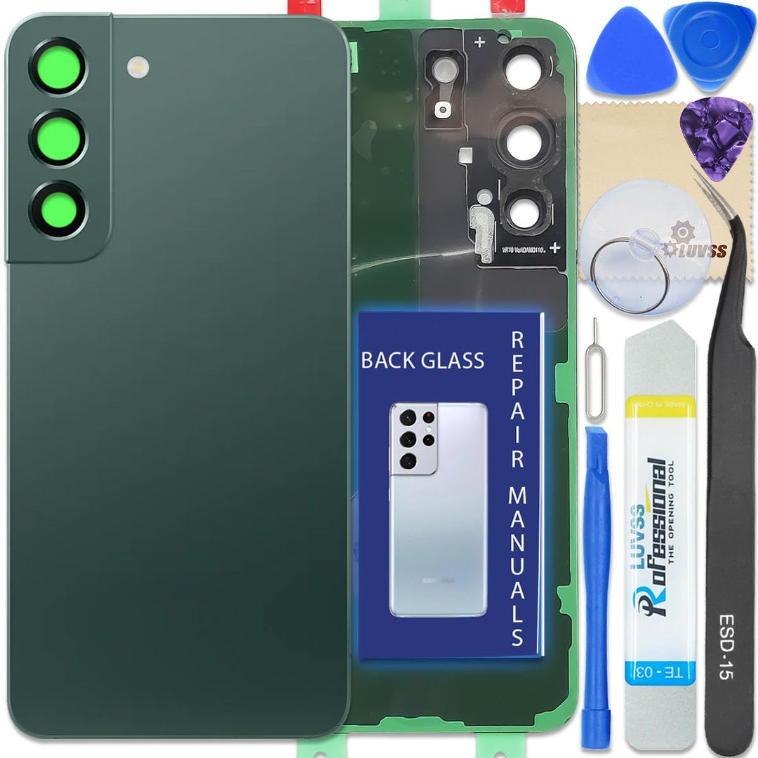 LUVSS Akkudeckel Kompatibel für Samsung Galaxy S22 5G Rückseite Glas Deckel Original Backcover Ersat