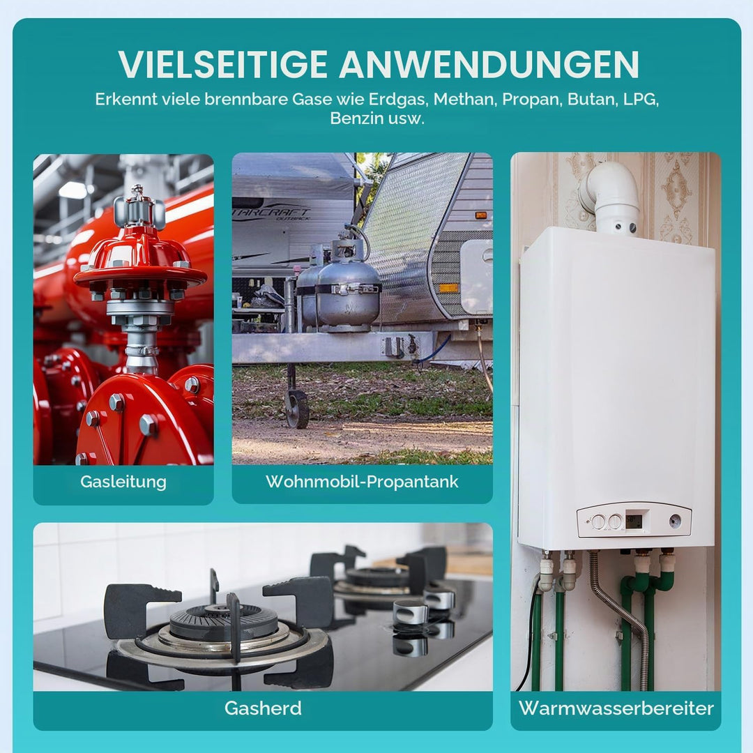 Kiprim Gasmelder Mit Verlängertem 40cm Schwanenhals, PPM Oder%LEL Echtzeit-Gaskonzentrationsanzeige,