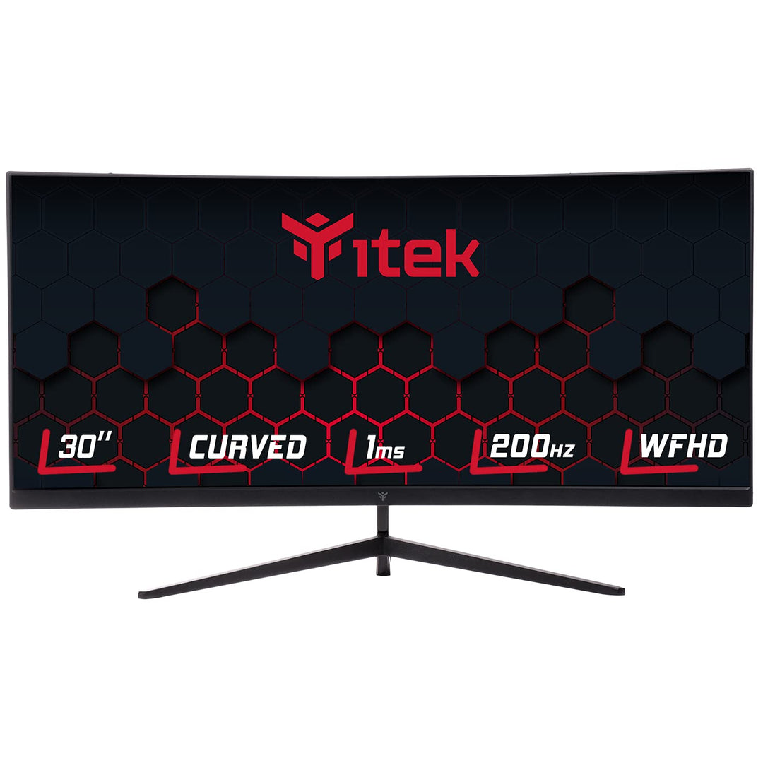 iTek Monitor GGC - 30" Curved R1800, WFHD 2560x1080 UltraWide, VA, 200Hz, 21:9, 1ms MPRT, 3xHDMI, DP