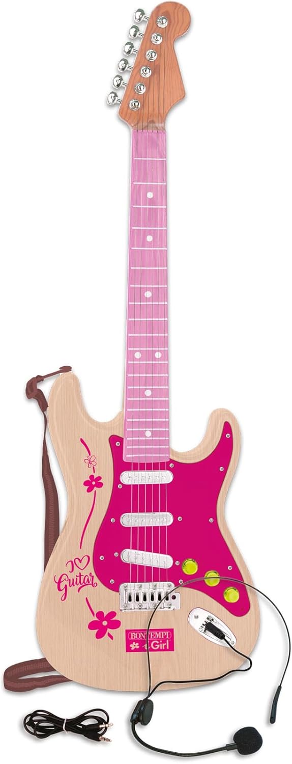 Bontempi 24 1371 1310-Elektronische Gitarre Rock, Rosa, Rosa