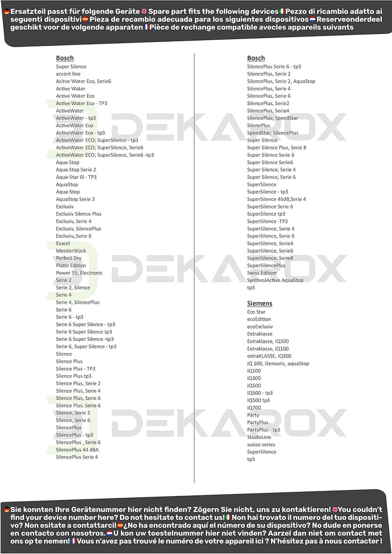 DEKAROX Heizpumpe Pumpe für Bosch Siemens 12019637 für Geschirrspüler Spülmaschine wie iQ100 iQ300 i