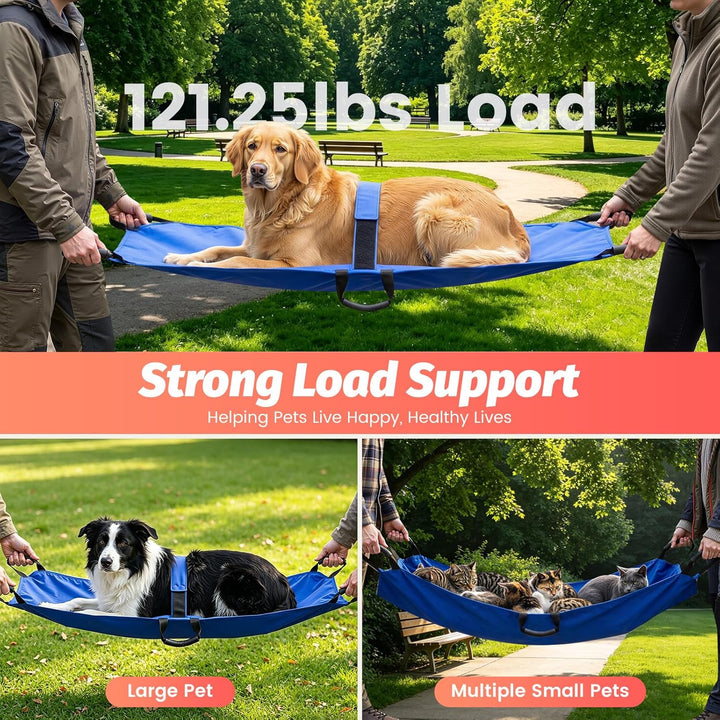 Hunde Tragehilfe & Haustiertrage Trage - Transport Notfalltrage bis 60 kg, Faltbar Anti-Biss-Trage m