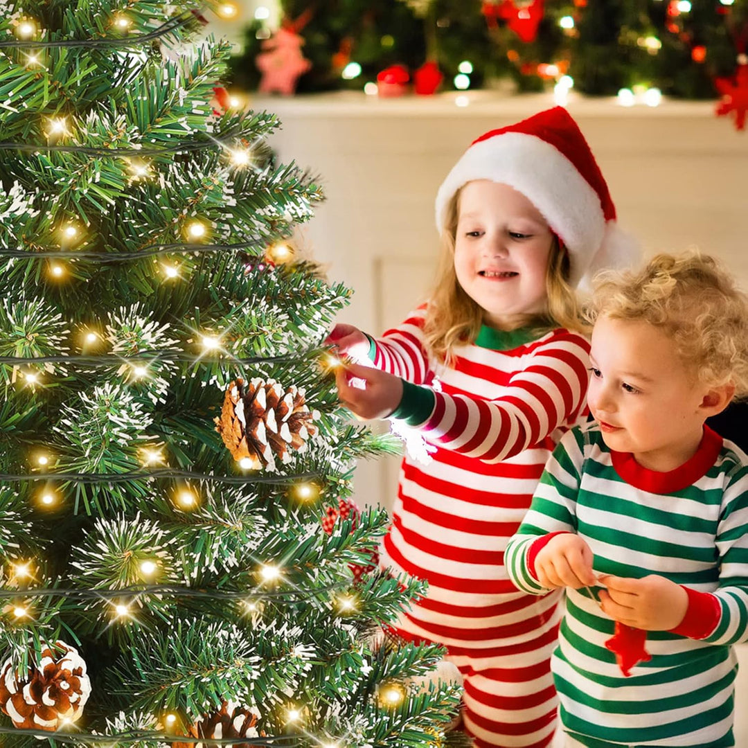 Aufun Künstlicher Weihnachtsbaum Tannenbaum mit Beleuchtung 350 LED warm-weiss inkl. Metallständer 8