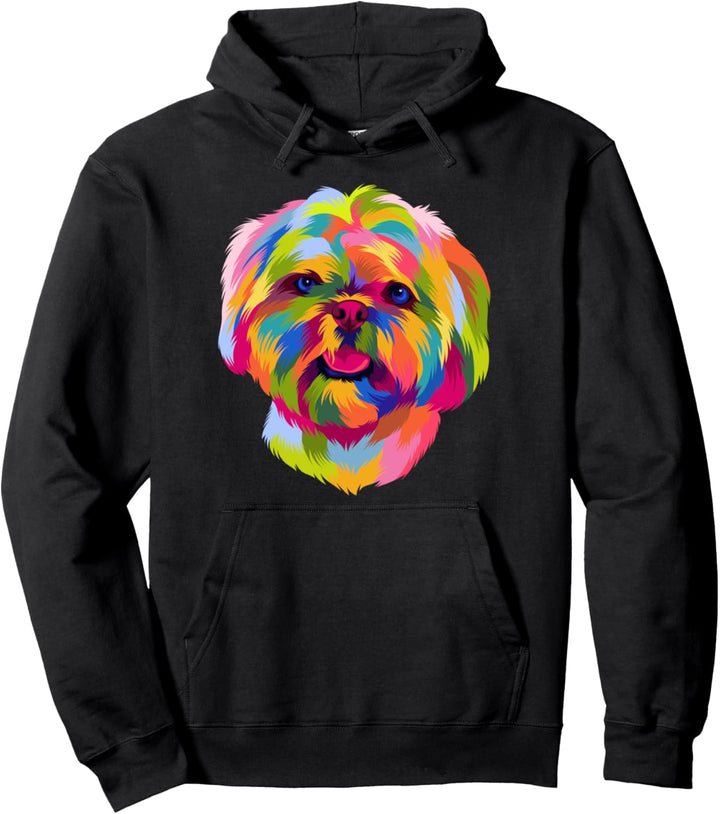 Bunte Pop-Art Shih Tzu Portrait Shitzu Welpenbesitzer Pullover Hoodie