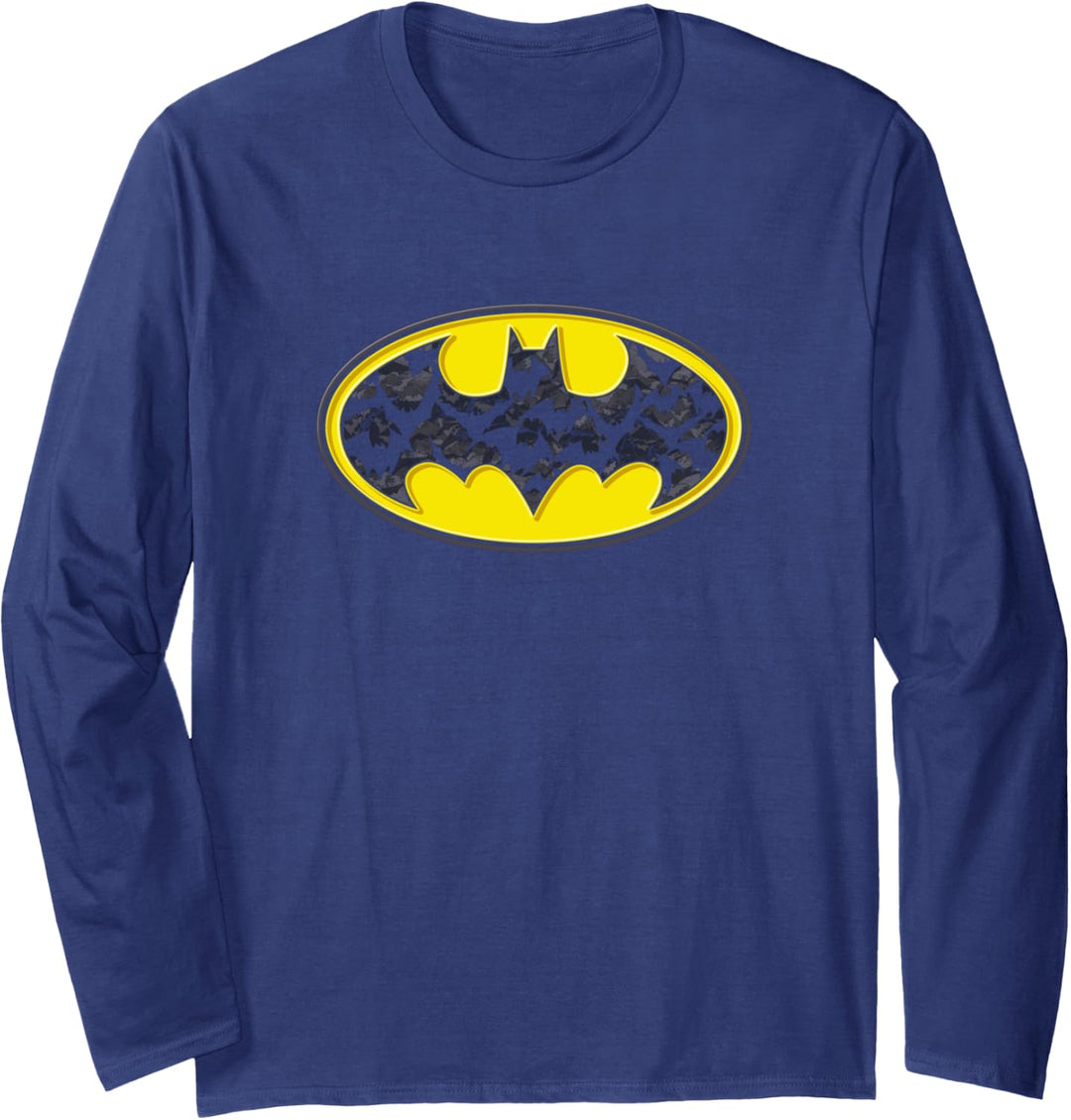 Batman Bats in Logo Langarmshirt