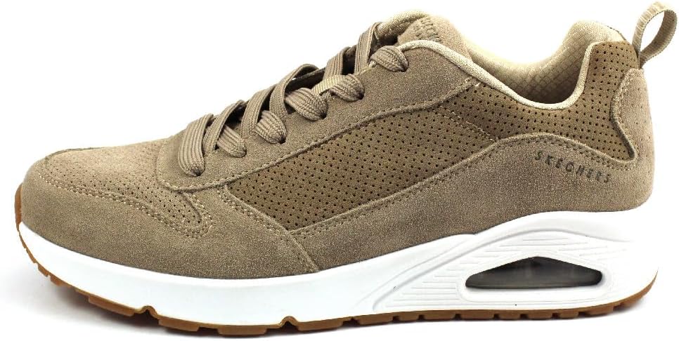 Skechers UNO Stand On Air Herren Turnschuhe 40 EU Taupe Leather Mesh Trim, 40 EU Taupe Leather Mesh