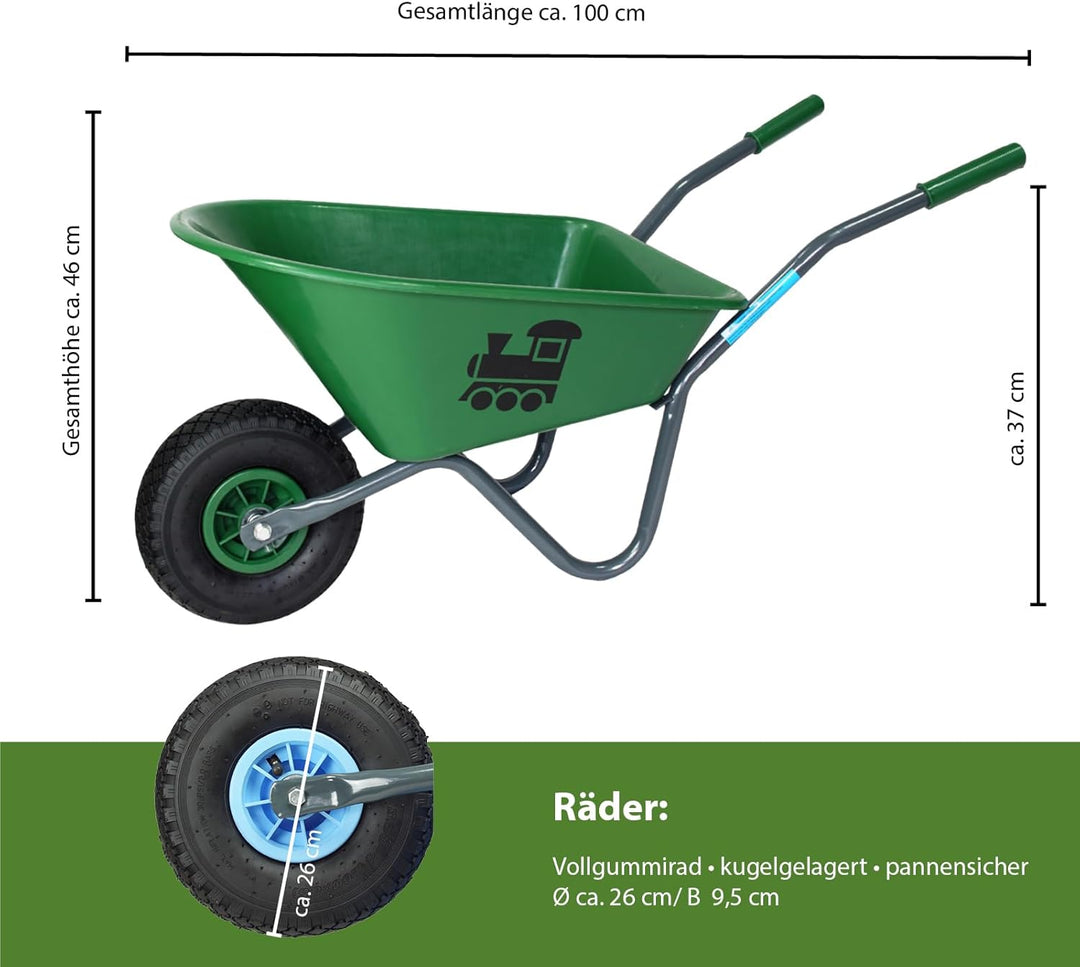 TRUTZHOLM Kinderschubkarre Uni 3,6 kg 40 kg Traglast Stahl Kunststoff Vollgummirad Schiebkarre Garte