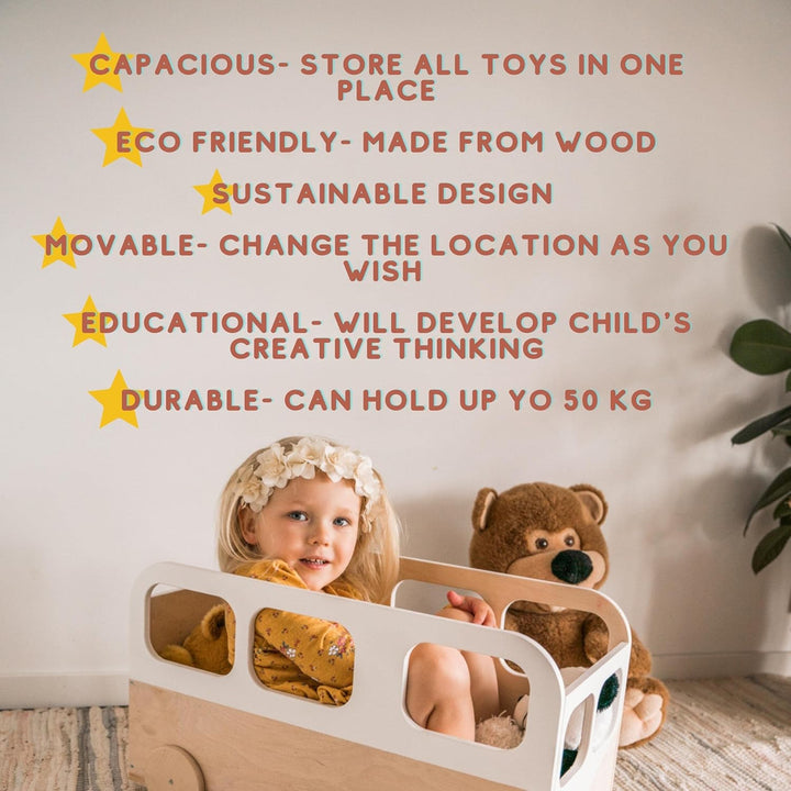 EWART WOODS Aufbewahrungsbox für Kinderspielzeug, Holz, Bücherregal, Babyzimmer, Möbel, Bücherregal,