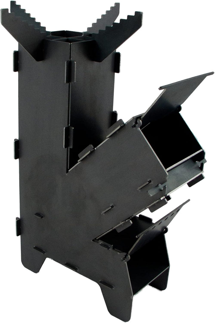 Fire World Raketenofen Rocket Gross Stove Stecksystem aus massivem 3 mm dickem Stahl, Gross