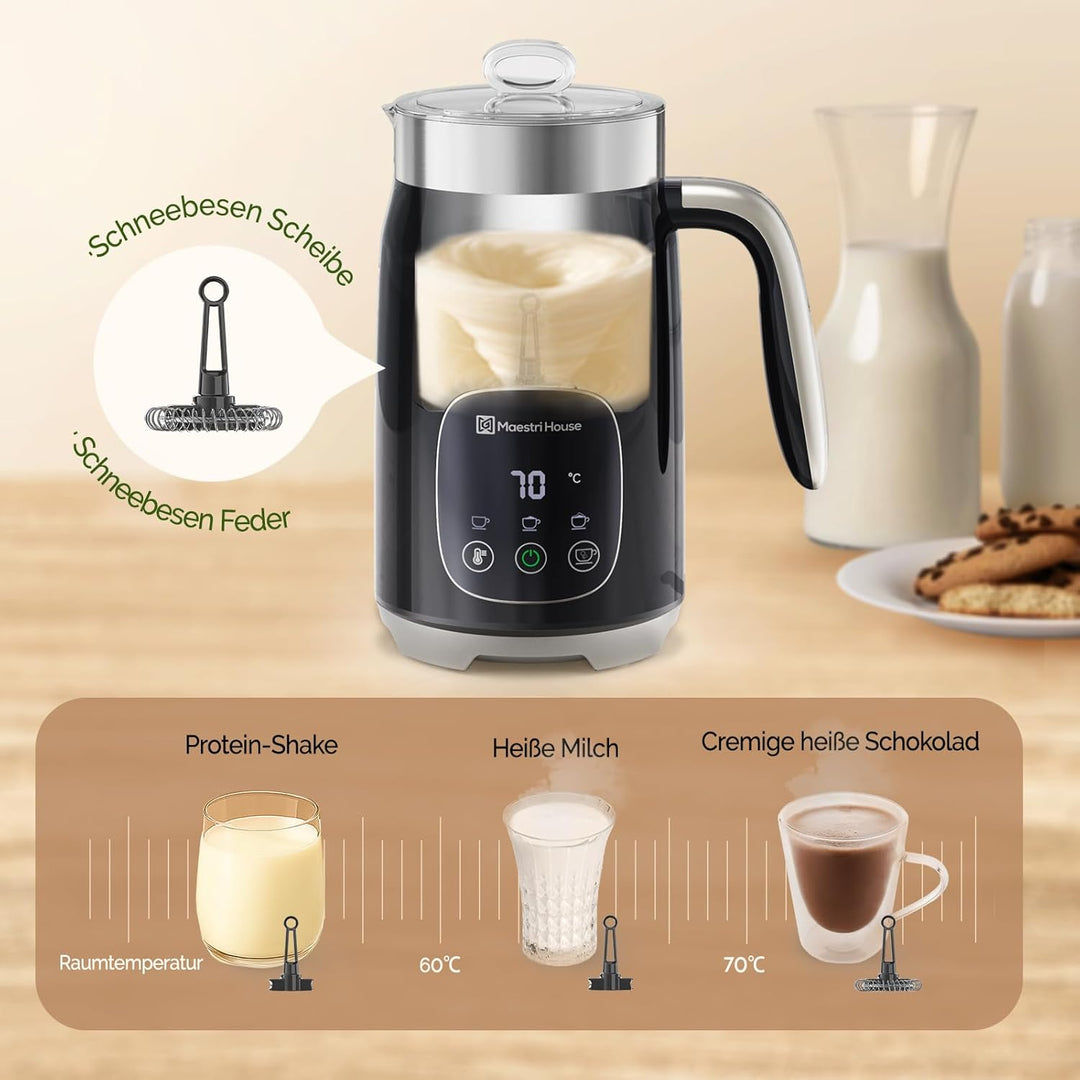 Maestri House Milchaufschäumer Elektrisch 4-in-1 14.1OZ/400ML Milchaufschäumer Smart-Touch-Steuerung