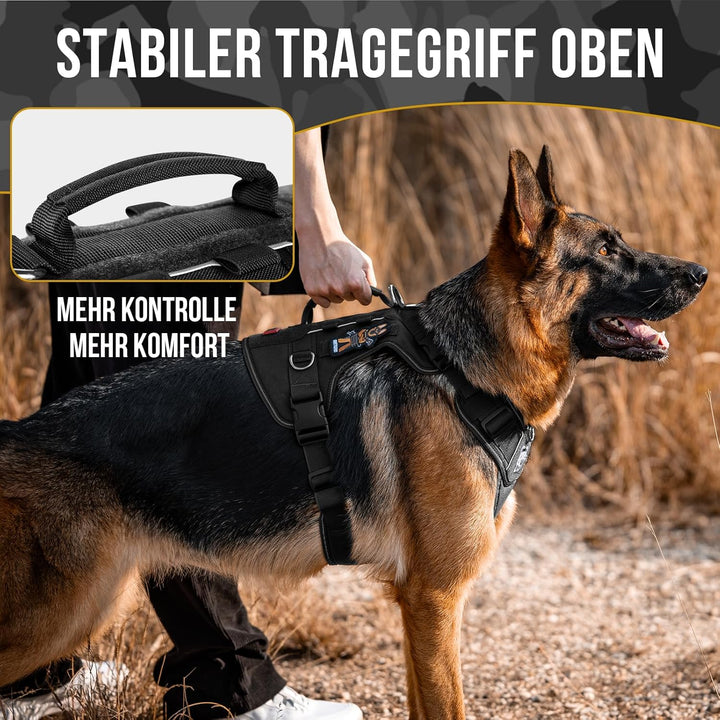 OneTigris Hundegeschirr Grosse Hunde, TACTILITE Taktisches Langlebig Anti Zug Geschirr, No Pull Vers