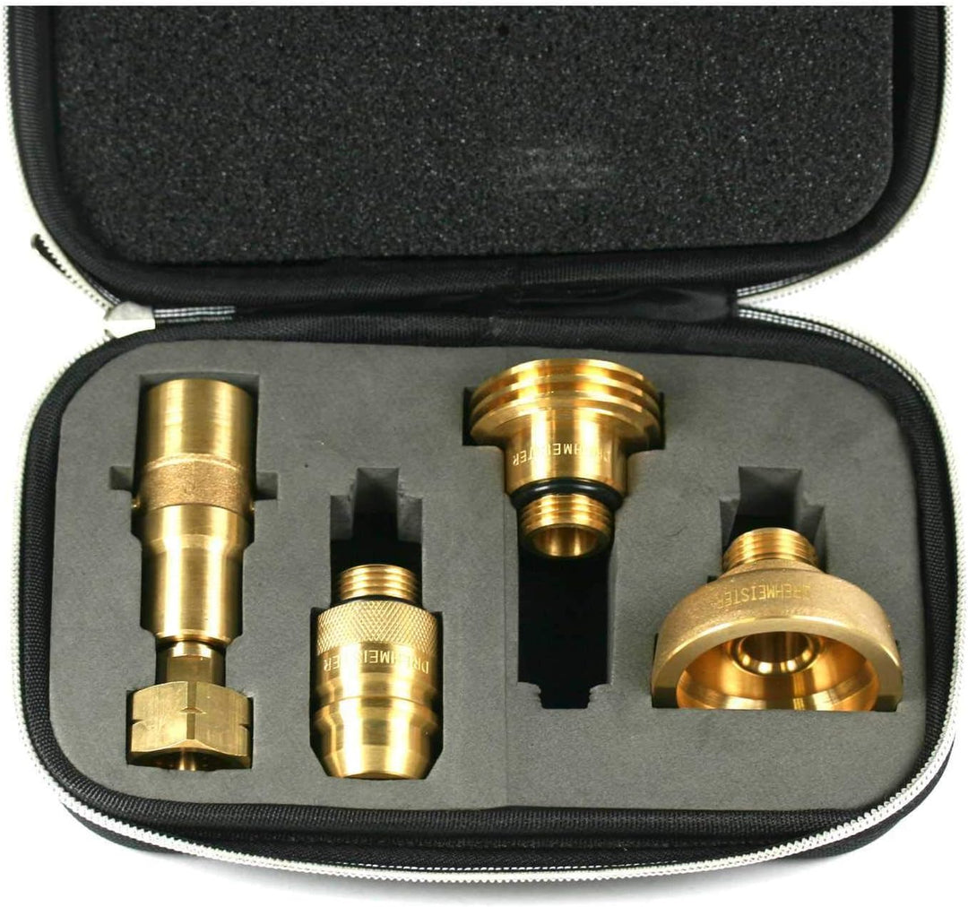 Drehmeister Tankflaschenadapter-Set in Etui zum Befüllen von Gasflaschen mit KLF G.12 Gewinde (deuts