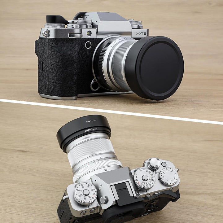 Haoge LH-X50N Bajonett-Gegenlichtblende aus Metall, quadratisch, für Fujifilm xf50 mm f2 Fuji Fujino