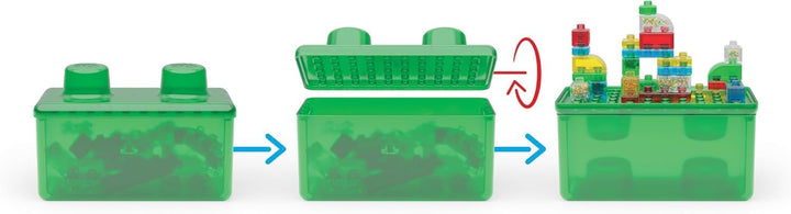 Jelly Blox Stash & Stack (2-in1 Aufbewahrungskoffer), Bauspielzeug ab 2 Jahren, mit 30 Sensorische B