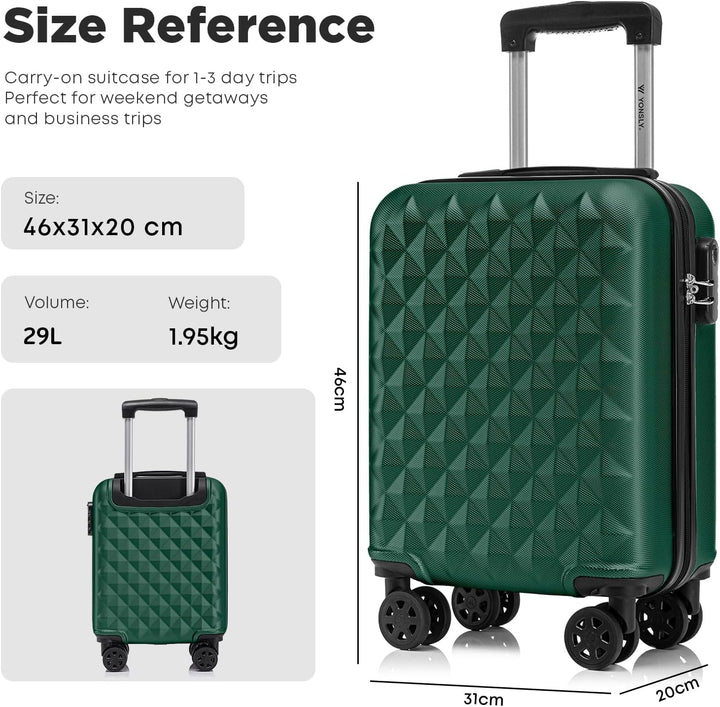 Reisekoffer Suitcase, Erweiterbarer Hartschalenkoffer Trolley mit TSA-Schloss und hochwertigem YKK-R