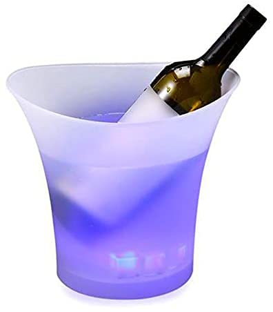 Smad 5 Stück Sektkübel, beleuchtet, LED-Eiskübel, mehrfarbig, für Champagner, Bier, Wein, Getränke,