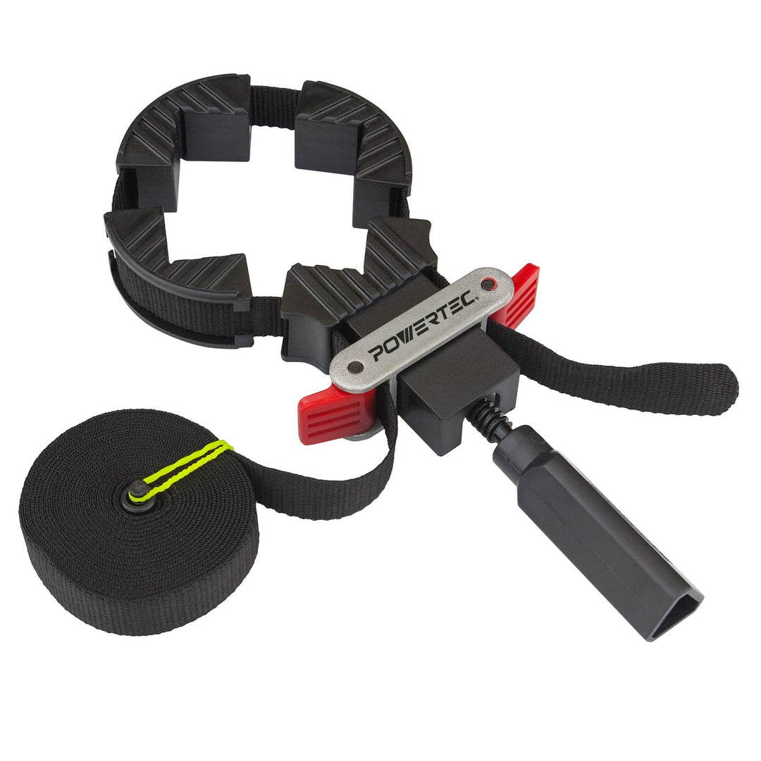 POWERTEC 71017 Schnellspannbandklemme | Holzbearbeitungsrahmen Klemmgurt Halter Basic, Basic