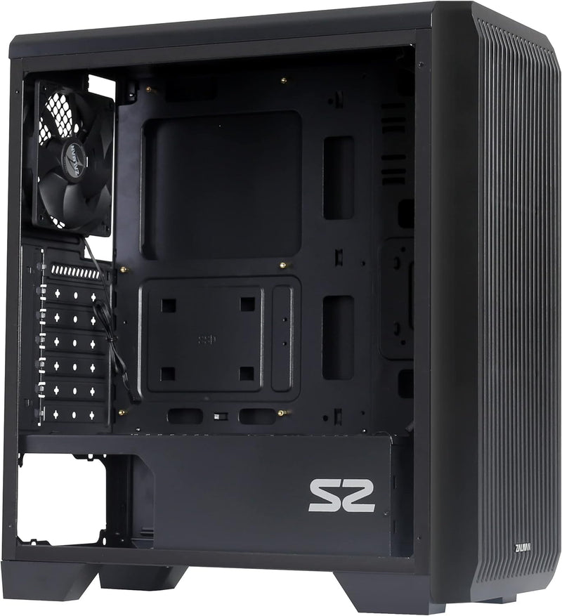 Zalman S2 PC Midi Tower ATX Gehäuse mit Lüfter, Computer Case ATX Gaming, PC Gehäuse Durchsichtig mi