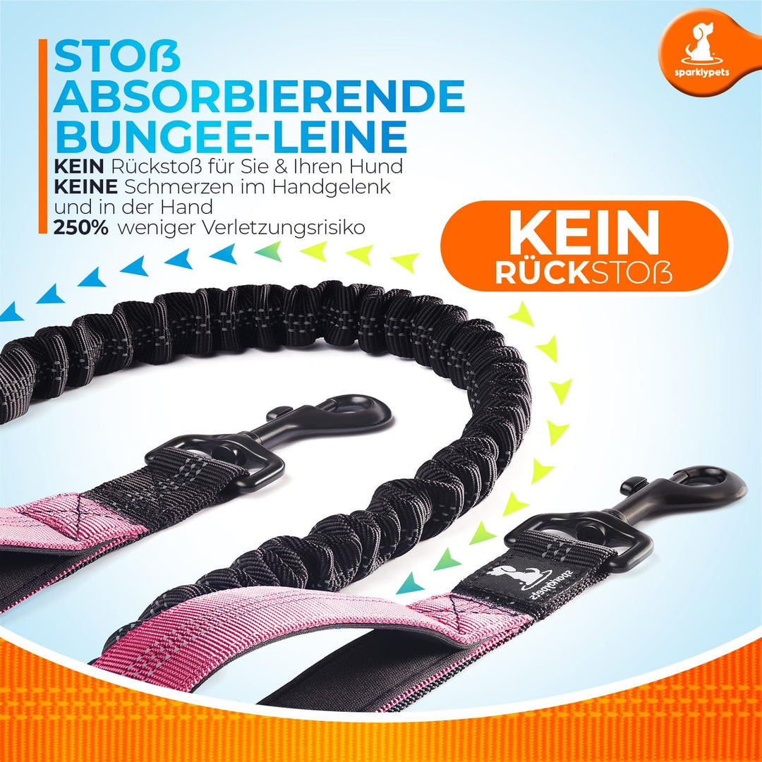 Joggingleine für Hunde zum Laufen, Joggen, Wandern | 2 in 1 Joggingleine und Normale Hundeleine für