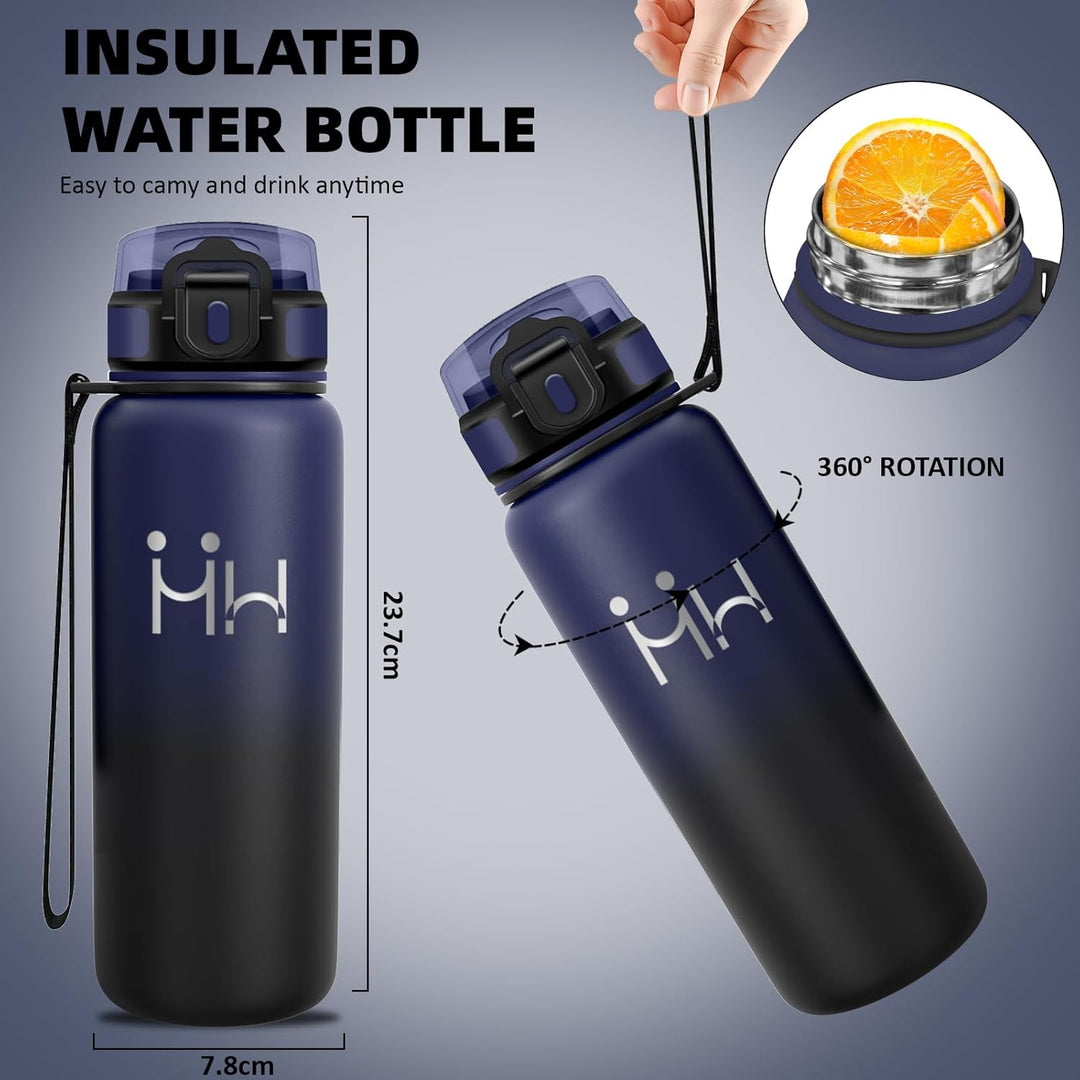 Trinkflasche Edelstahl - Auslaufsichere Trinkflasche - Thermobecher 750ml - Leicht zu Reinigen - Iso