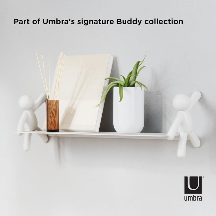 Umbra Buddy schwebendes Wandregal Shelves & Magazine Racks, Steel, White, Einheitsgrösse, Weiß