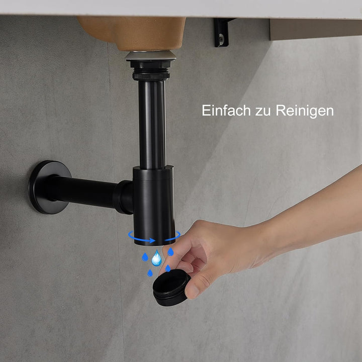 KEOKBON Universal Siphon, Siphon für Waschbecken & Waschtisch, Keymark Messing Syphon Sifon Universa