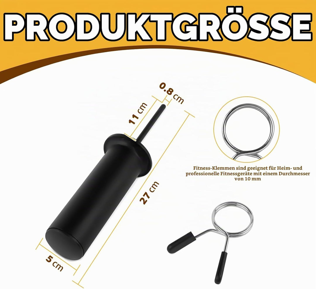 Gym Pin Extender mit 1 x Spring Clip, Gympin Weight Stack, Gym Pin für Zusatzgewicht, Durchmesser 8