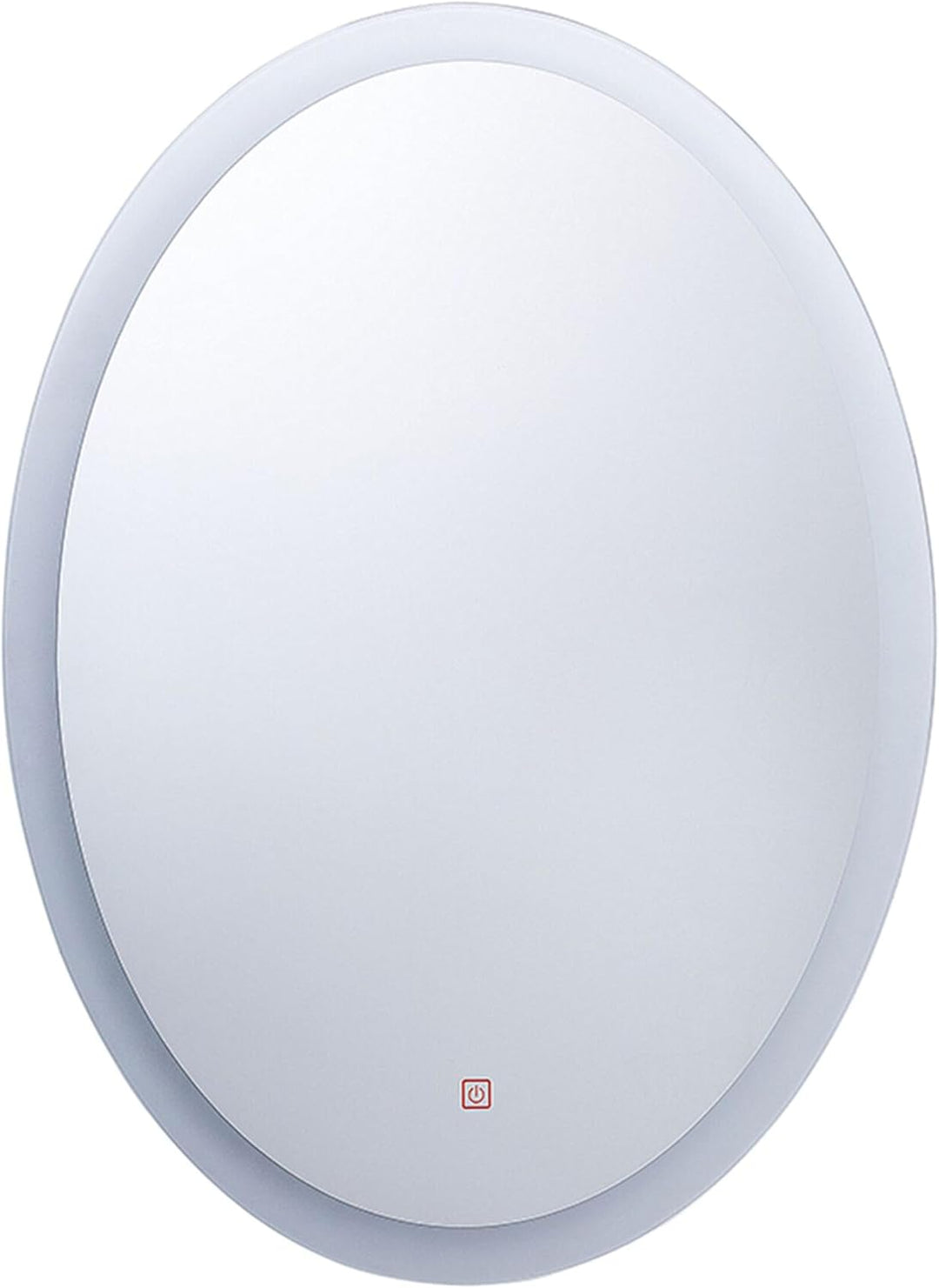 Beliani Badspiegel oval Silber 80 x 60 cm mit Antibeschlagsystem LED-Beleuchtung