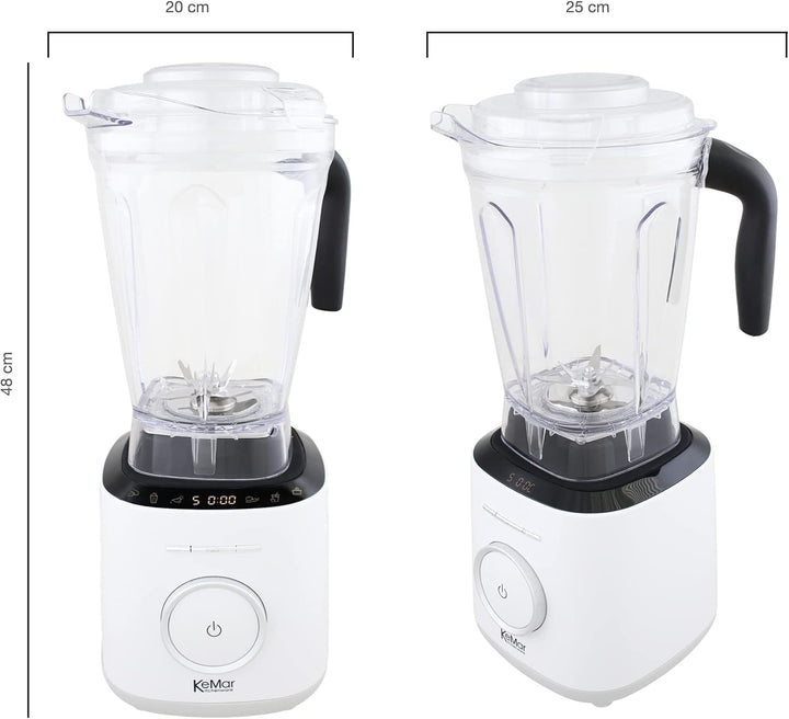 KeMar Standmixer, Hochleistungsmixer, Mixer (1500W, 2 Liter) + GRATIS Bambus Trinkhalme - mit Touch