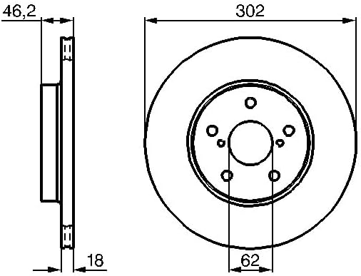 Bosch BD416 Bremsscheiben - Vorderachse - ECE-R90 Zertifizierung - zwei Bremsscheiben pro Set