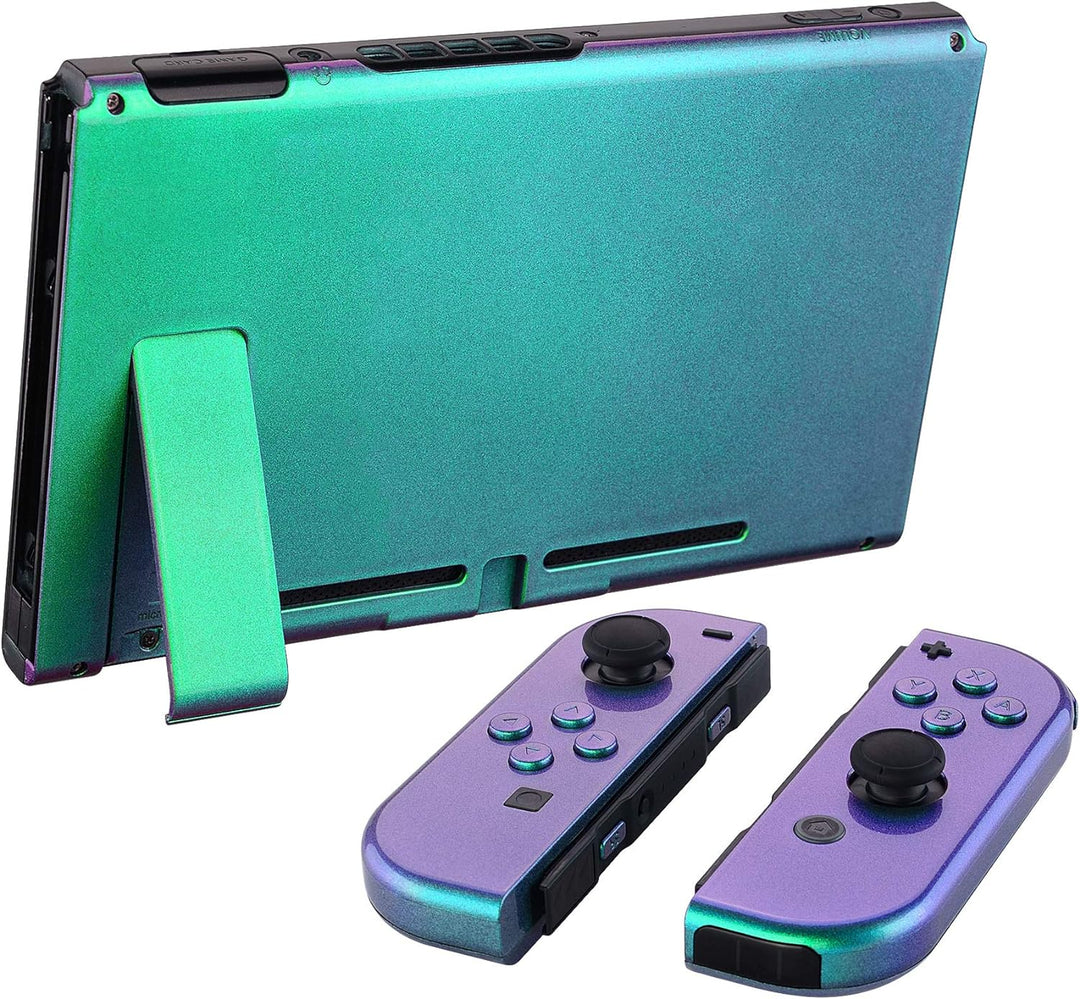 eXtremeRate Hülle Case für Nintendo Switch Joycon/Konsole, Rückgehäuse&Kickstand für Switch Console,