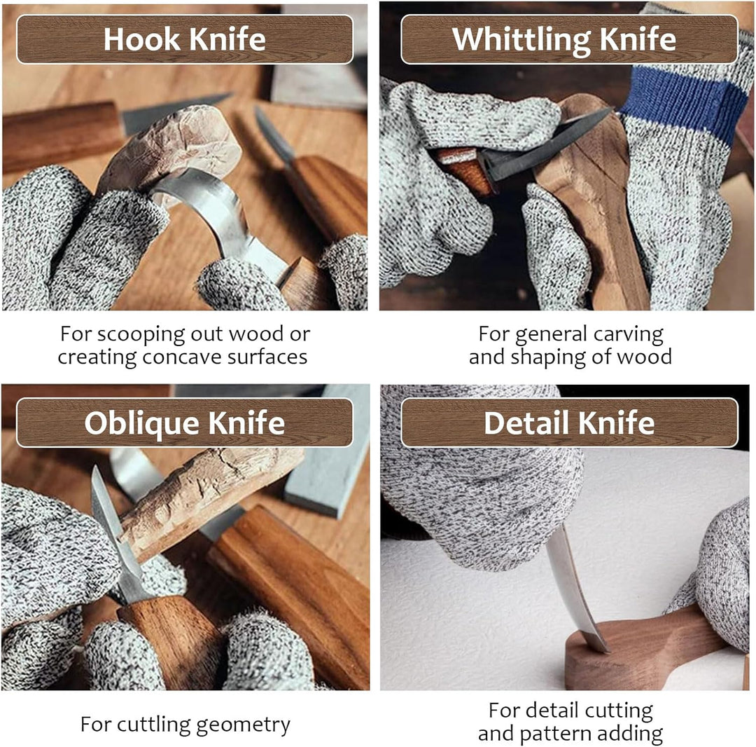 Holz-Schnitzwerkzeug Set, 15PCS Holz Schnitzmesser, Holz Schnitzen Set, Carving DIY Schnitzset mit S
