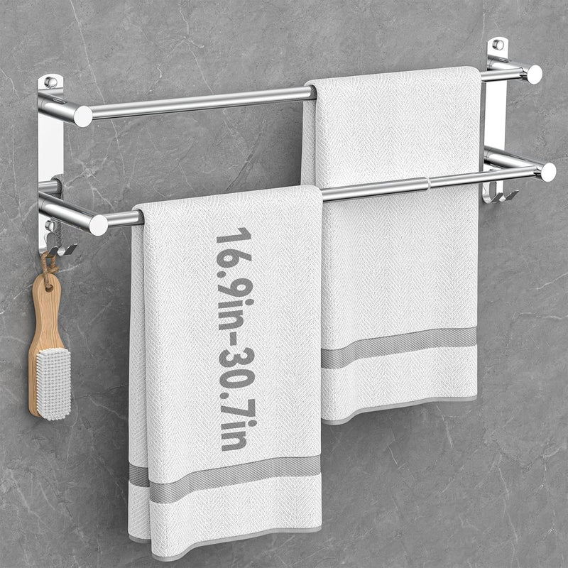 Handtuchhalter Ausziehbar 43-78CM Edelstahl Ohne Bohren Handtuchstange Wand Wandregal Geeignet für B