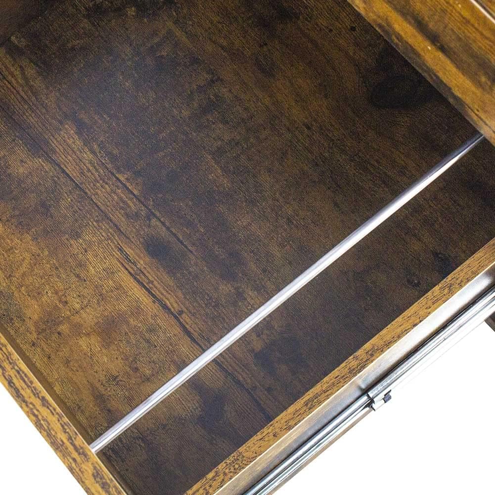BAKAJI Kommode Schreibtisch Druckerschrank aus MDF-Holz mit 3 Schubladen und 4 drehbaren Rädern, mod