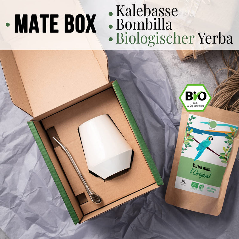 Origeens Mate Tee Set mit Mate Becher, Bombilla, und Bio Yerba Mate Tee | Design Mate Tee Becher aus