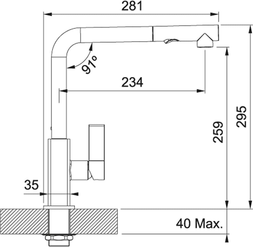 Franke MARIS PULL-OUT SPRAY 115.0392.369 Küchenbatterie verchromt/steingrau, Verchromt/Steingrau