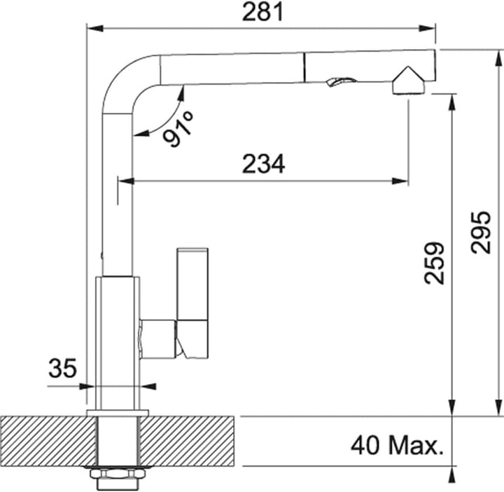Franke MARIS PULL-OUT SPRAY 115.0392.369 Küchenbatterie verchromt/steingrau, Verchromt/Steingrau