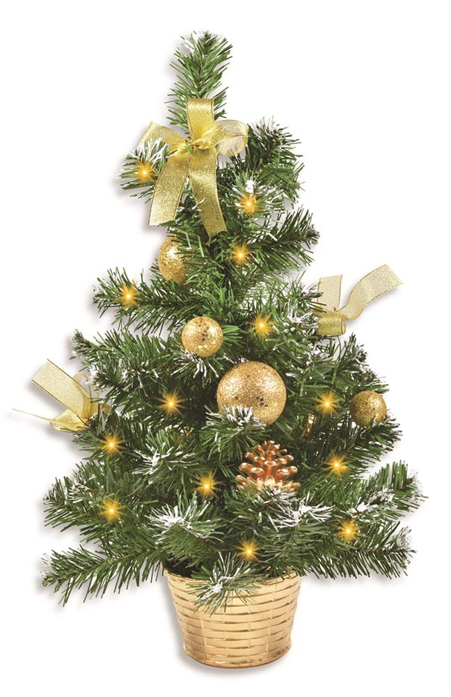Riffelmacher Geschmückter Weihnachtsbaum beleuchtet 50cm 20257 - Gold - Weihnachtsbaum mit Lichterke